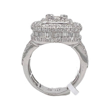 Load image into Gallery viewer, Mens 14K White Gold Square Shape 3D Baguette Diamond Ring 4.6 CT
