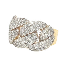 Load image into Gallery viewer, Mens 14K Yellow Gold Miami Cuban Honeycomb Diamond Band Ring 2.85 CT
