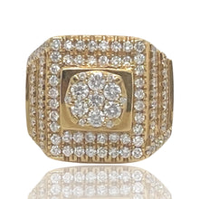 Load image into Gallery viewer, Mens 14K Yellow Gold Square Shape 3D Cluster Diamond Ring 2.5 CT
