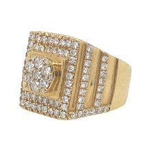 Load image into Gallery viewer, Mens 14K Yellow Gold Square Shape 3D Cluster Diamond Ring 2.5 CT
