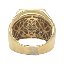 Load image into Gallery viewer, Mens 14K Yellow Gold Square Shape 3D Cluster Diamond Ring 2.5 CT
