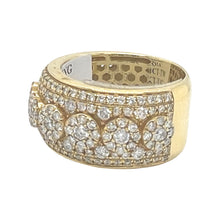 Load image into Gallery viewer, Mens 14K Yellow Gold XL Cluster Diamond Band Ring 3.5 CT
