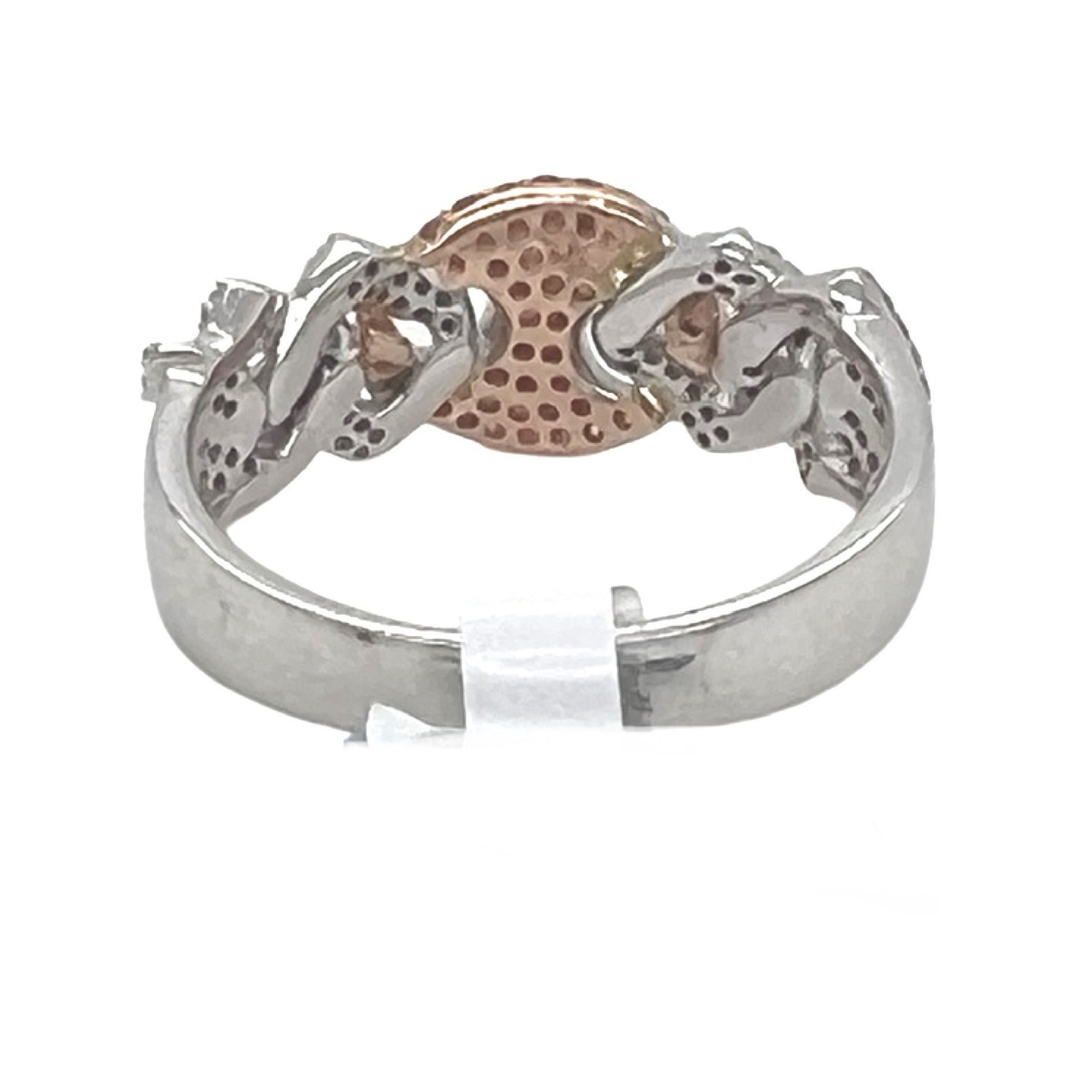 14K Two-Tone Gold Mariner Cuban Diamond Band Ring 0.60 CT