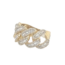 Load image into Gallery viewer, Mens Yellow Gold Miami Cuban Baguette Diamond Band Ring 1.33 CT
