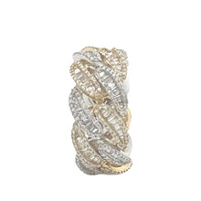 Load image into Gallery viewer, Mens 10K Two-Tone Gold Eternity Miami Cuban Diamond Band Ring 2.5 CT
