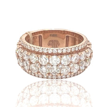 Load image into Gallery viewer, Mens 10K Rose Gold Solitaire Wedding Diamond Band Ring 7.08 CT
