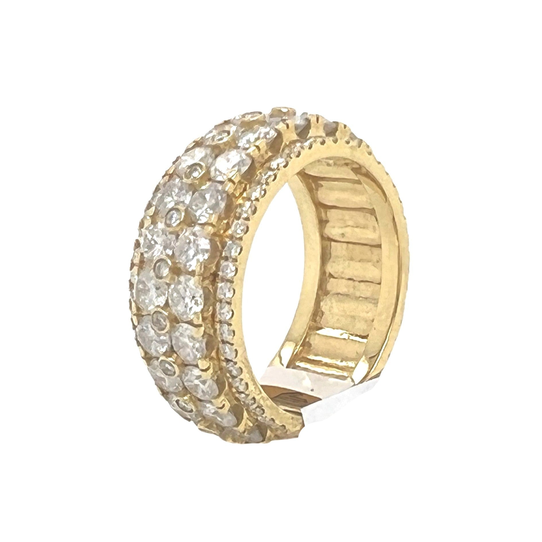 Mens 10K Yellow Gold Solitaire Wedding Diamond Band Ring 7.0 CT