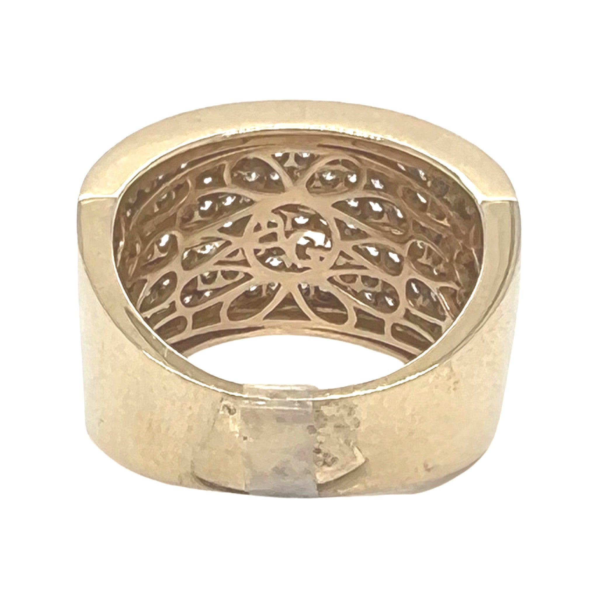 Mens 14K Yellow Gold Wedding Pave Diamond Band Ring 1.75 CT