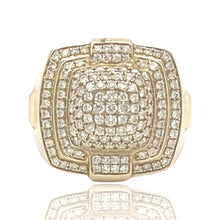 Load image into Gallery viewer, Mens 14K Yellow Gold Pillow Top Pave Diamond Ring 1.35 CT
