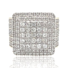 Load image into Gallery viewer, Mens 10K Yellow Gold Square Top Pave Diamond Ring 2.5 CT
