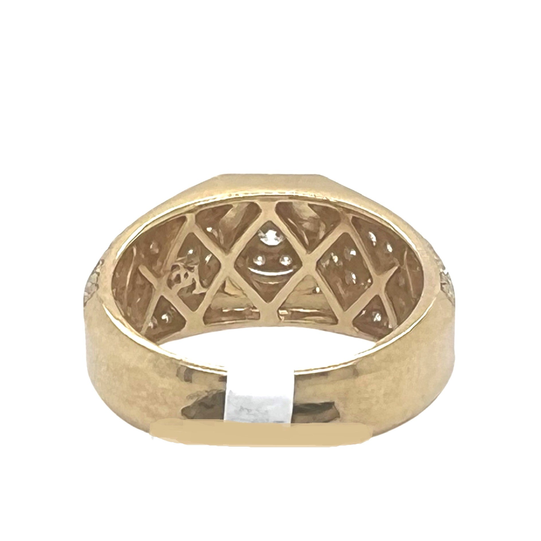 Mens 10K Yellow Gold Cluster Top Wedding Diamond Band Ring 2.06 CT