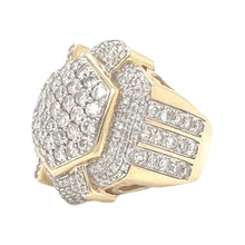 Load image into Gallery viewer, Mens 14K Yellow Gold Hexagon Shape Pinky Diamond Ring 4.5 CT
