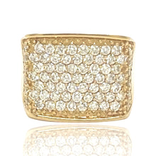 Load image into Gallery viewer, Mens 14K Yellow Gold Square Shape Honeycomb Diamond Ring 2.46 CT
