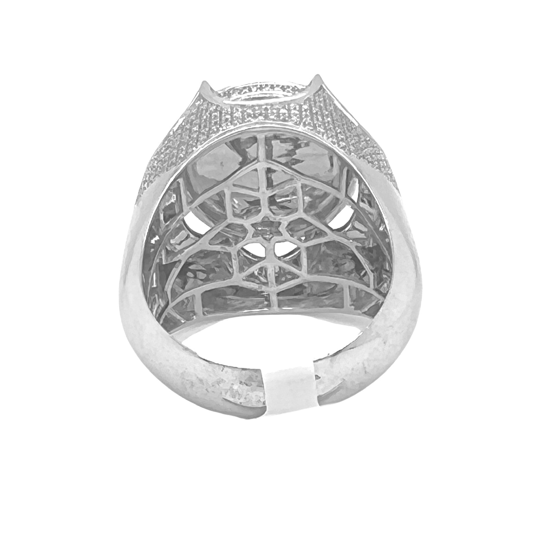 Mens 10K White Gold Round Pinky Pave Diamond Ring 1.81 CT