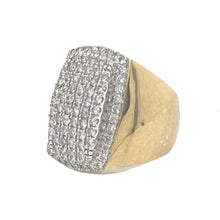 Load image into Gallery viewer, Mens 10K Yellow Gold Rectangular Pillow Pave Diamond Ring 2.1 CT
