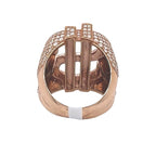 Mens 10K Rose Gold $ Dollar Sign Designer Diamond Ring 6.0 CT