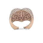 Unisex 14K Rose Gold 3D Puffed Heart Shape Diamond Ring 3.0 CT