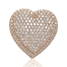 Load image into Gallery viewer, Unisex 10K Rose Gold 3D Puffed Heart Shape Diamond Ring 6.1 CT
