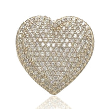 Load image into Gallery viewer, Unisex 10K Yellow Gold 3D Puffed Heart Shape Diamond Ring 6.23 CT
