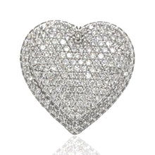 Load image into Gallery viewer, Unisex 10K White Gold 3D Puffed Heart Shape Diamond Ring 6.1 CT
