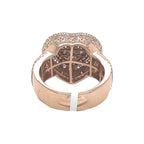 Unisex 14K Rose Gold 3D Heart Shape Baguette Diamond Ring 4.35 CT
