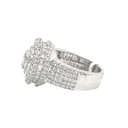 Unisex 14K White Gold 3D Heart Shape Baguette Diamond Ring 4.35 CT