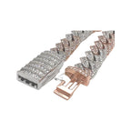 10K Two-Tone Gold 15MM Miami Cuban Baguette Diamond Chain 28.24 CT - 20"