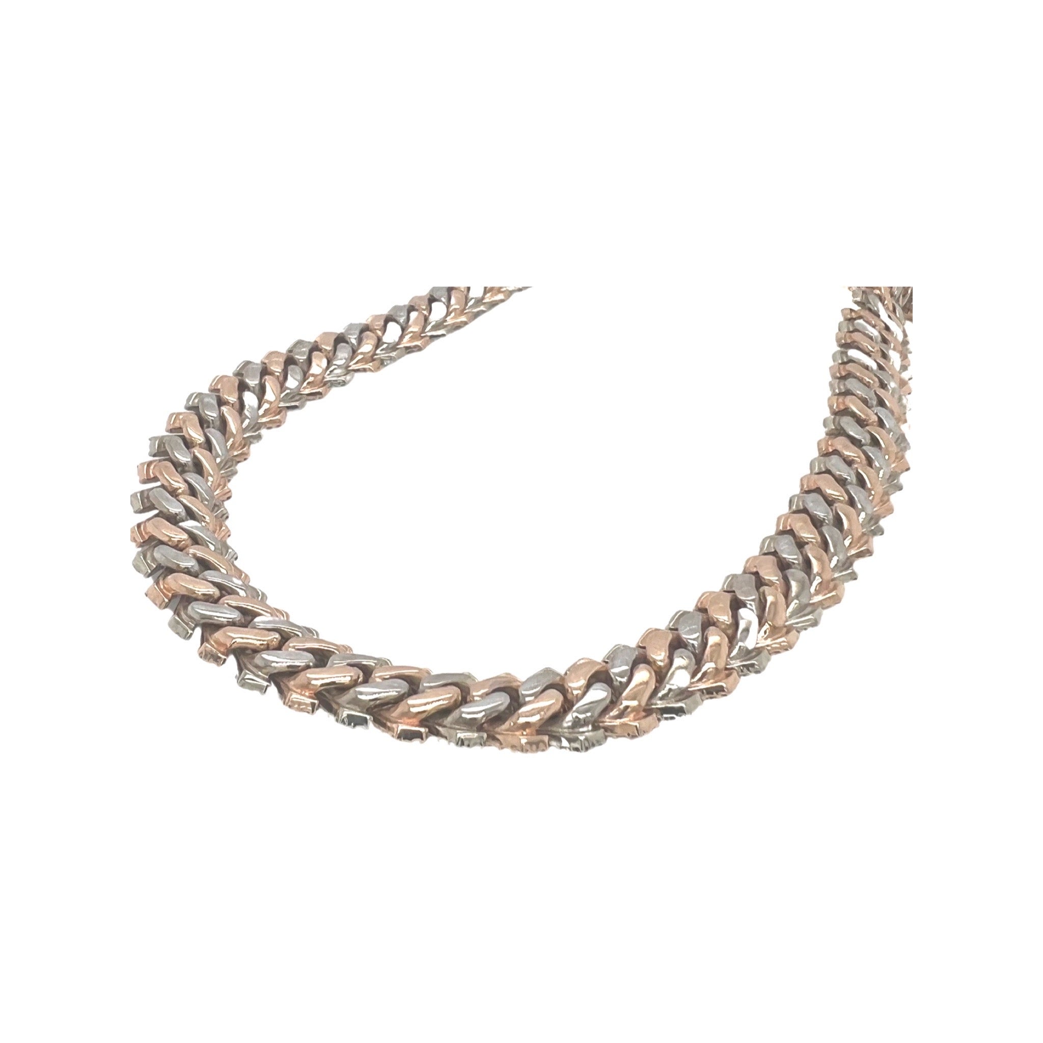 10K Two-Tone Gold 12MM Prong Set Miami Cuban Diamond Chain 27.8 CT - 22"