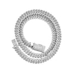 10K White Gold 12MM Prong Set Miami Cuban Diamond Chain 27.8 CT - 22"