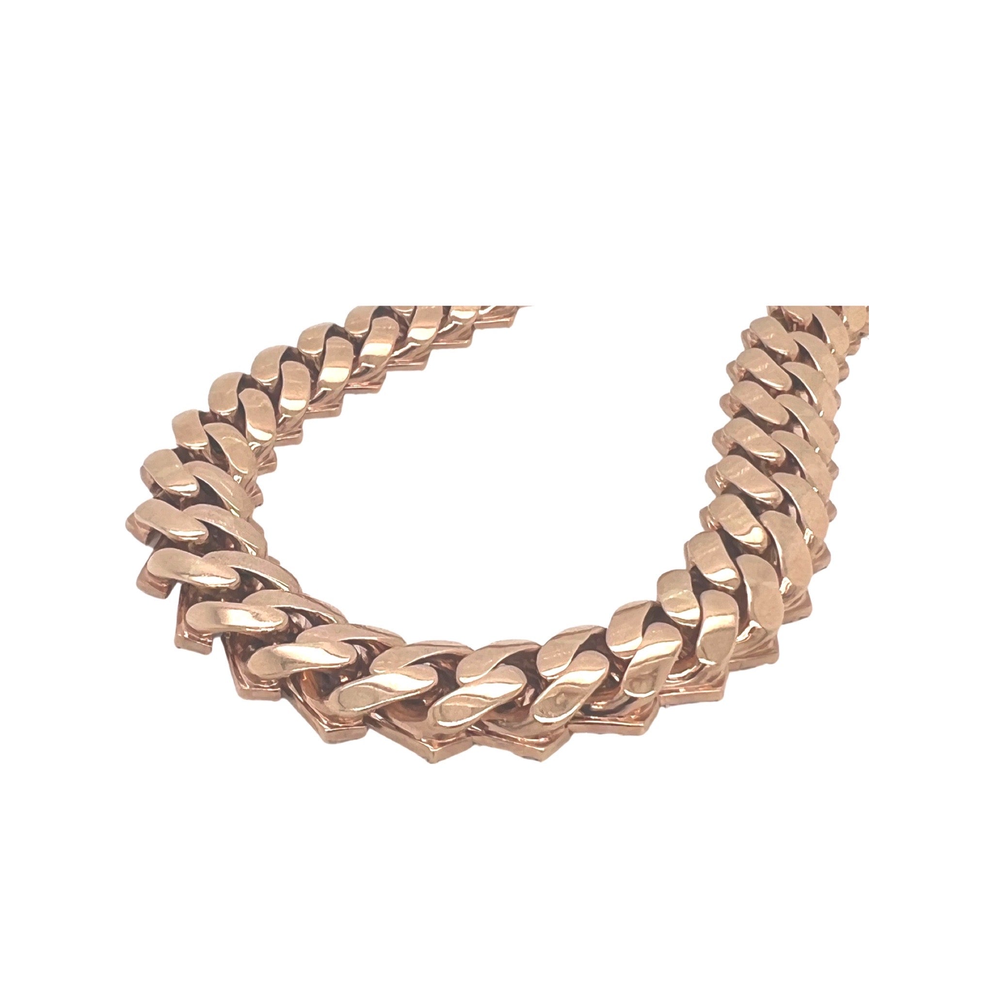 10K Rose Gold 15MM Prong Set Miami Cuban VS Diamond Chain 39.69 CT - 22"