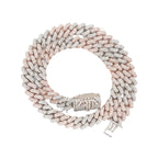 10K Two-Tone Gold 14MM Prong Set Miami Cuban VS Diamond Chain 34.68 CT - 22"