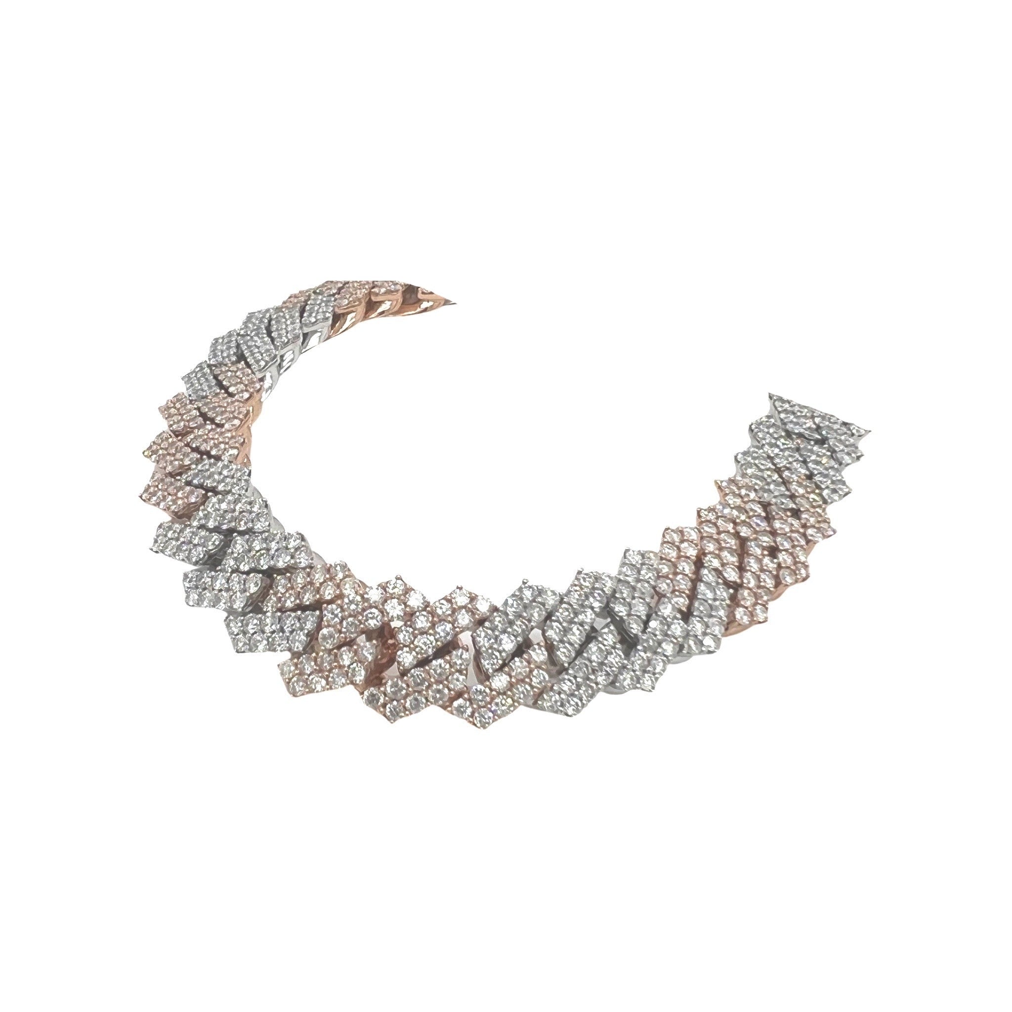 10K Two-Tone Gold 15MM Prong Set Miami Cuban VS Diamond Chain 48.62 CT - 22"