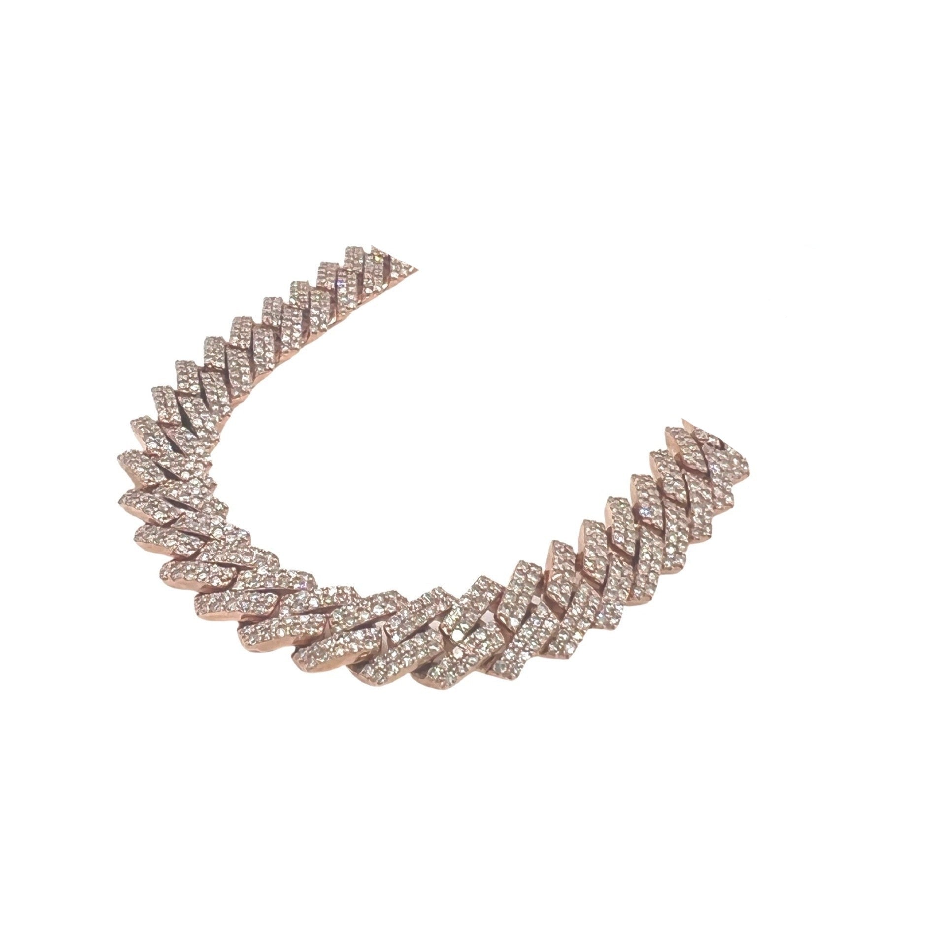 10K Rose Gold 10MM Prong Set Miami Cuban Diamond Chain 17.81 CT - 22"