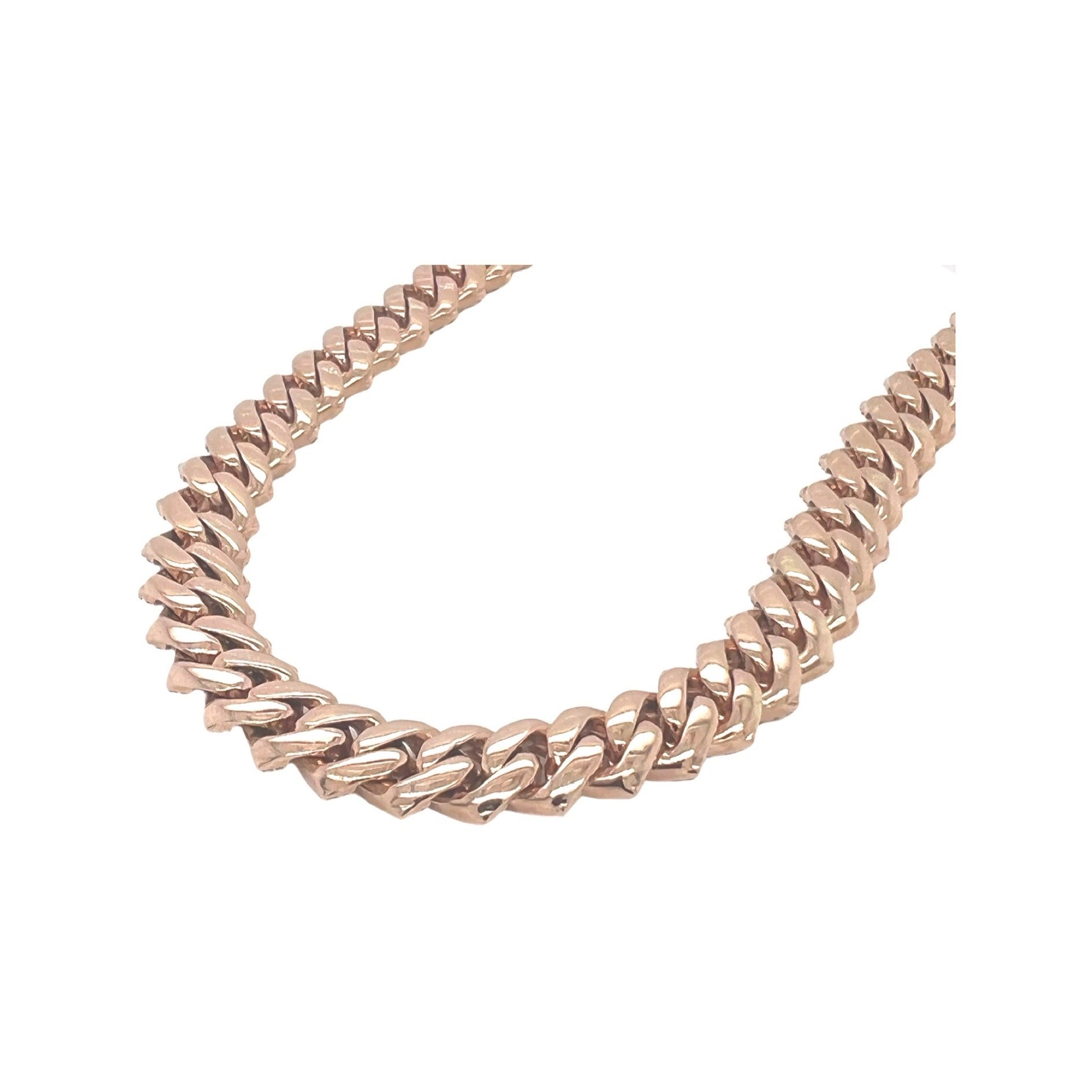 10K Rose Gold 10MM Prong Set Miami Cuban Diamond Chain 17.81 CT - 22"