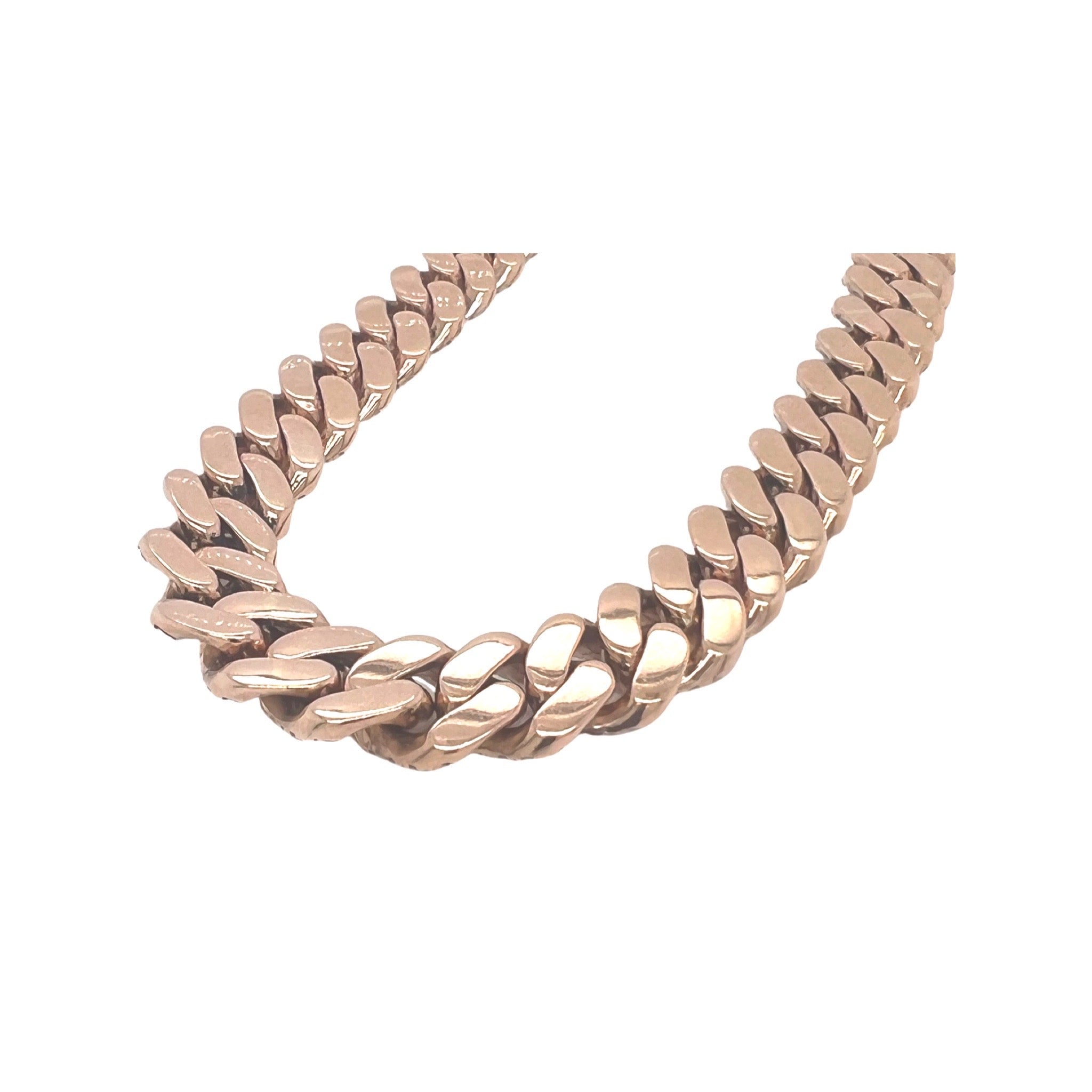 10K Rose Gold 12MM Pave Set Miami Cuban Diamond Chain 21.33 CT - 22"