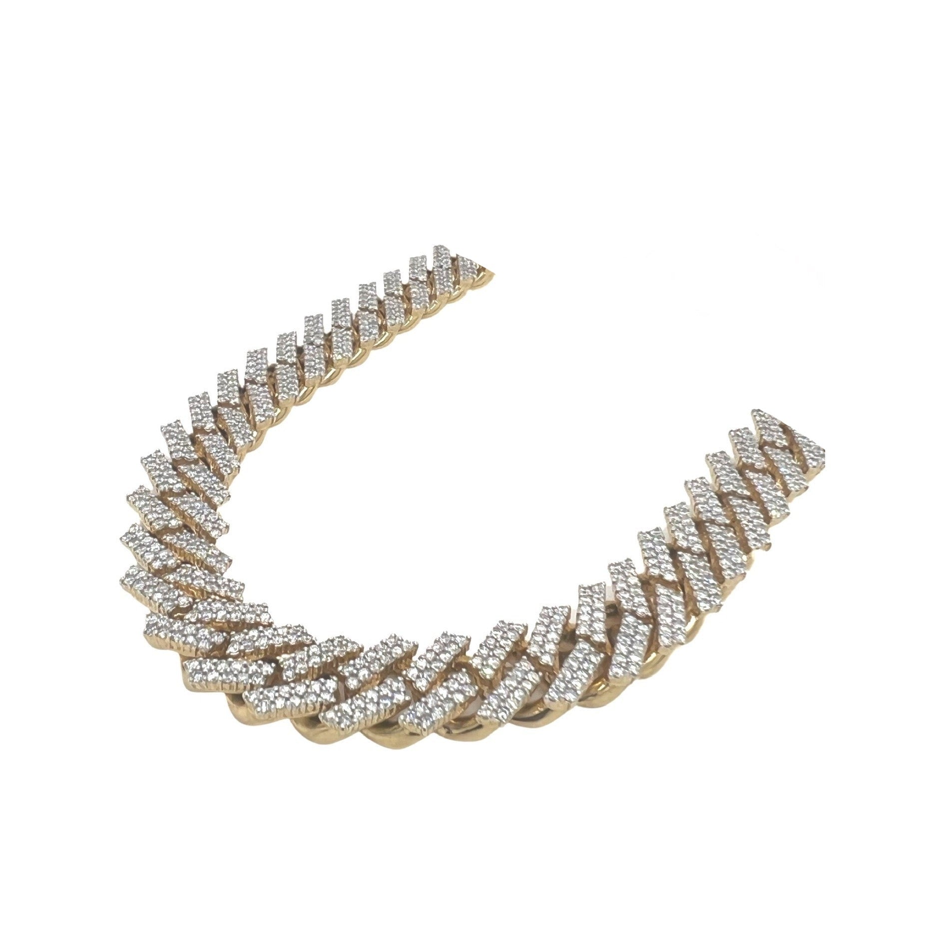 10K Yellow Gold 12MM Prong Set Miami Cuban VS Diamond Chain 18.69 CT - 20"