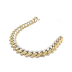 10K Two-Tone Gold 12.5MM Prong Set Miami Cuban Diamond Chain 28.96 CT - 22"