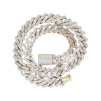 10K Yellow Gold 15MM Prong Set Miami Cuban Diamond Chain 19.7 CT - 20"