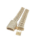 10K Yellow Gold 10MM Prong Set Miami Cuban Diamond Chain 25.5 CT - 22"