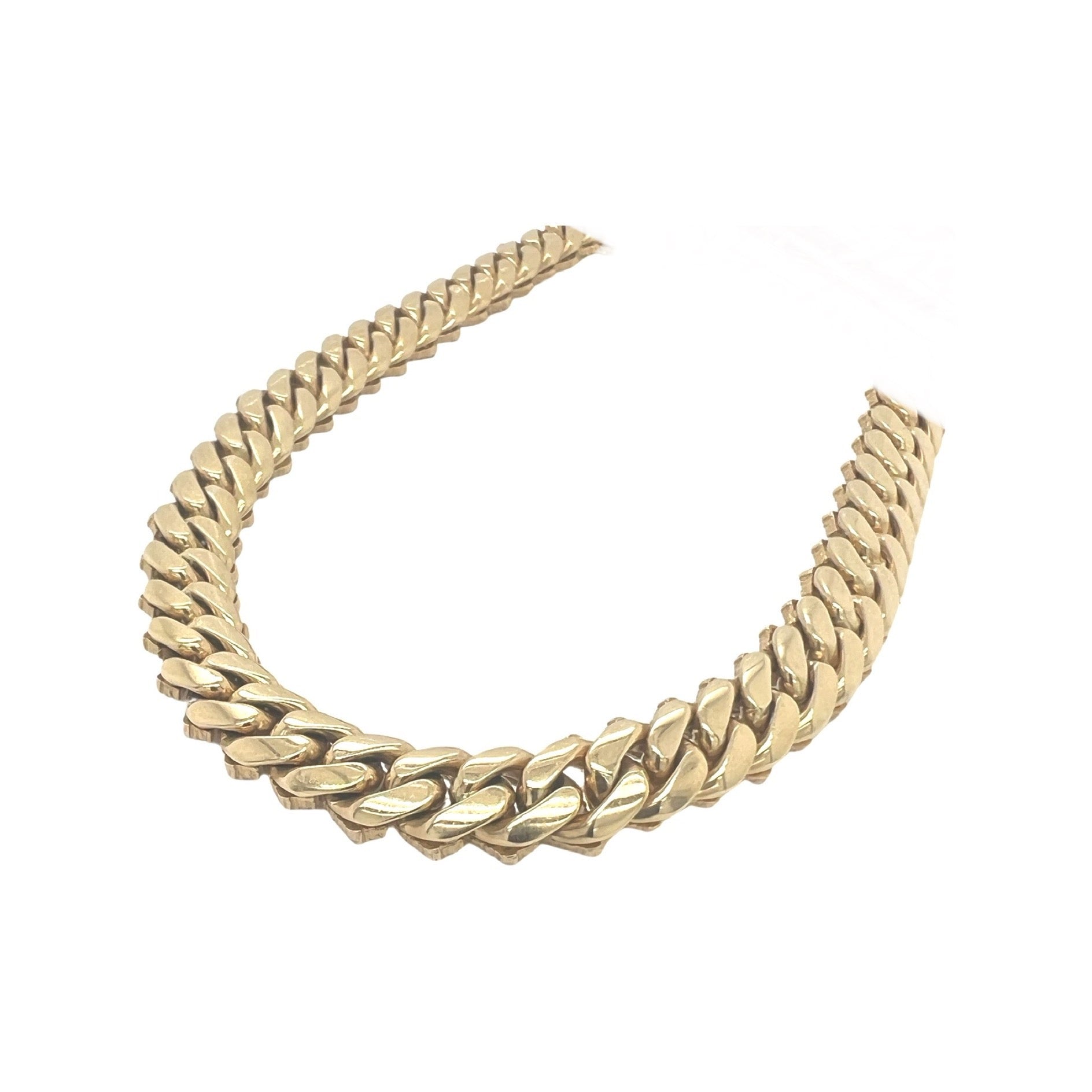 10K Yellow Gold 10MM Prong Set Miami Cuban Diamond Chain 25.5 CT - 22"