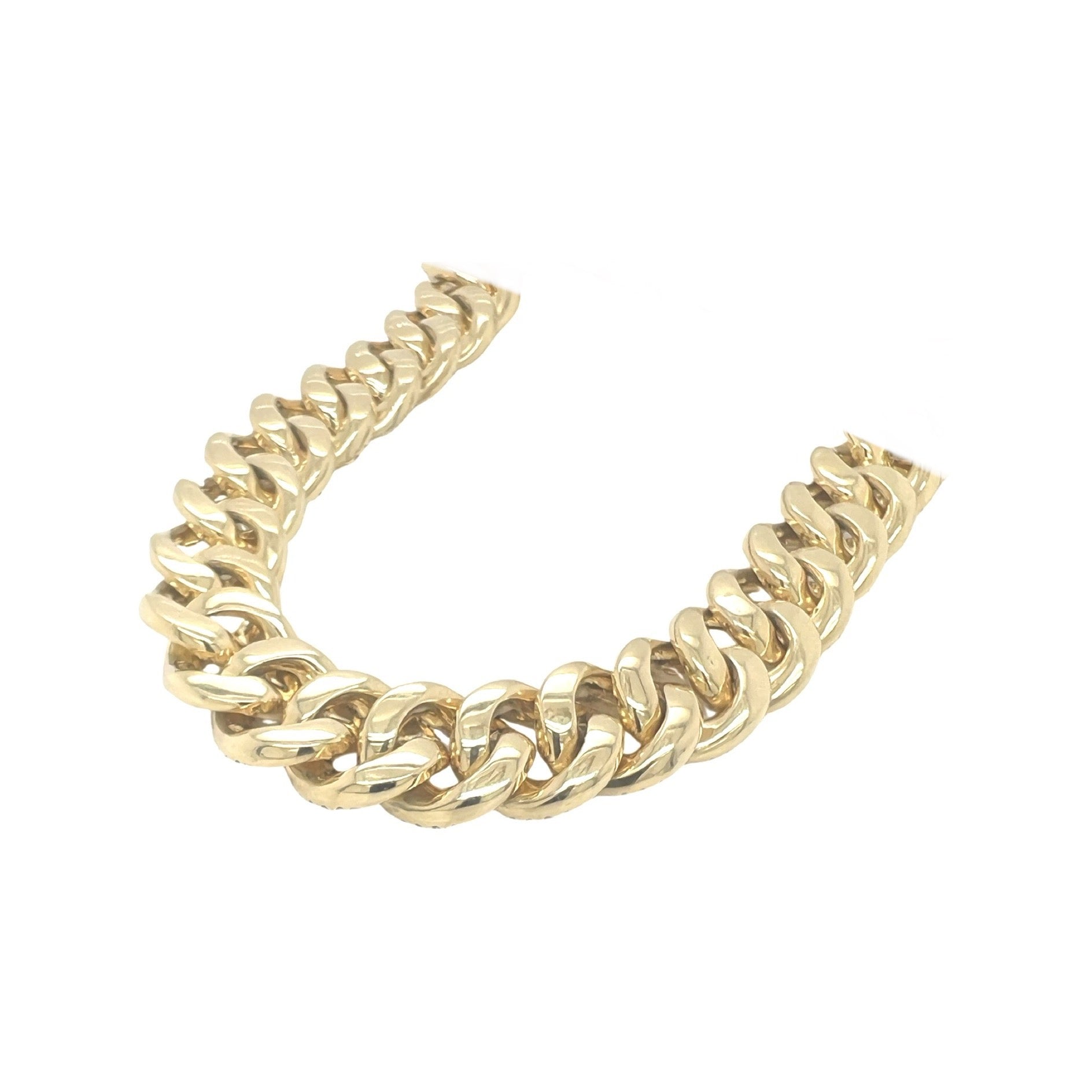 10K Yellow Gold 18MM Miami Cuban Baguette VS Diamond Chain 31.22 CT - 20"