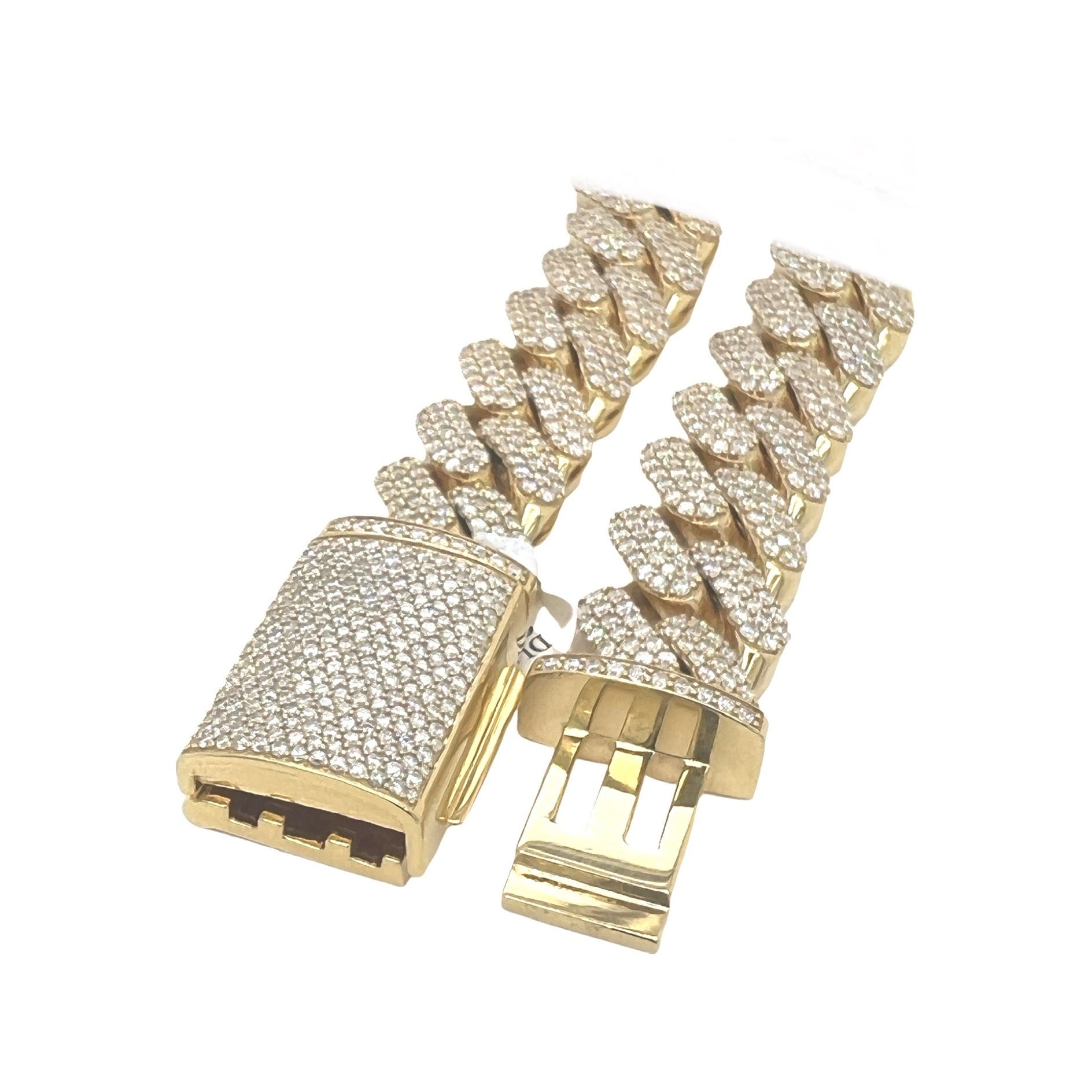 10K Yellow Gold 16MM Honeycomb Miami Cuban VS Diamond Chain 34.51 CT - 20"