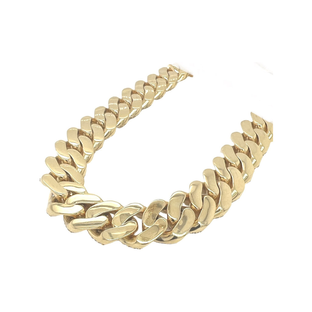 10K Yellow Gold 16MM Honeycomb Miami Cuban VS Diamond Chain 34.51 CT - 20"