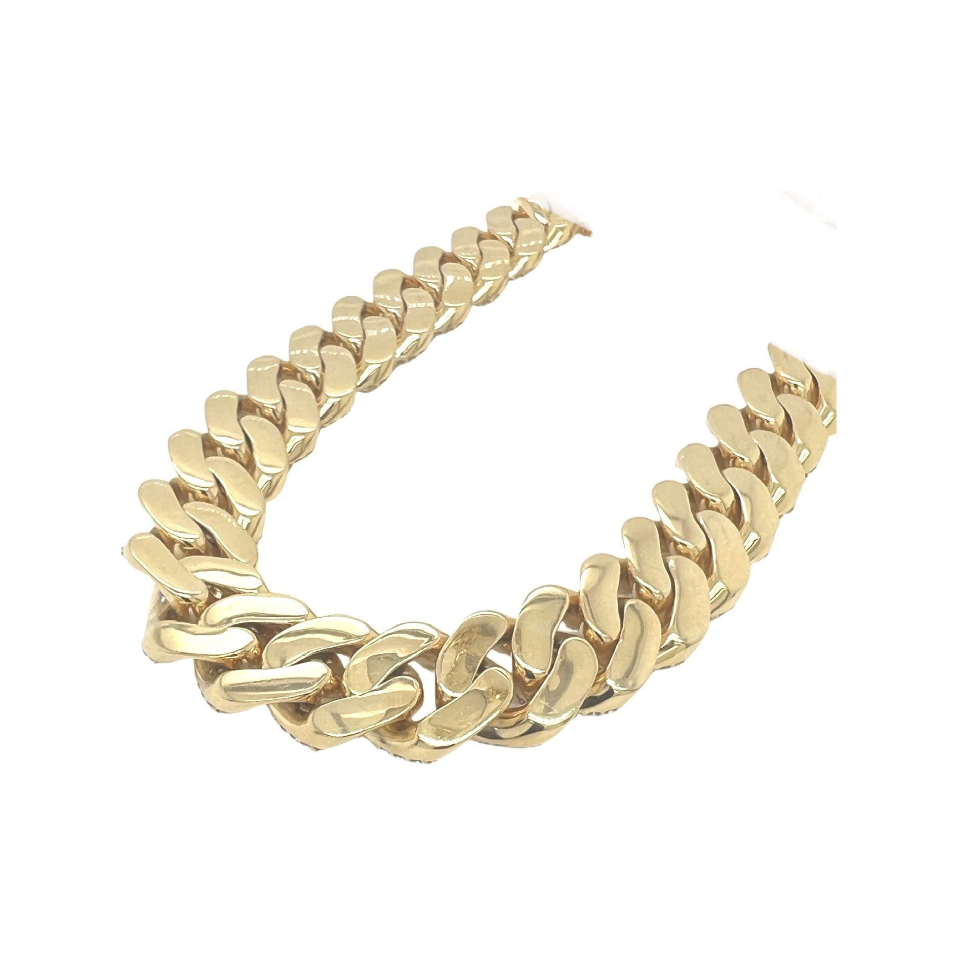 10K Yellow Gold 16MM Honeycomb Miami Cuban VS Diamond Chain 34.51 CT - 20"