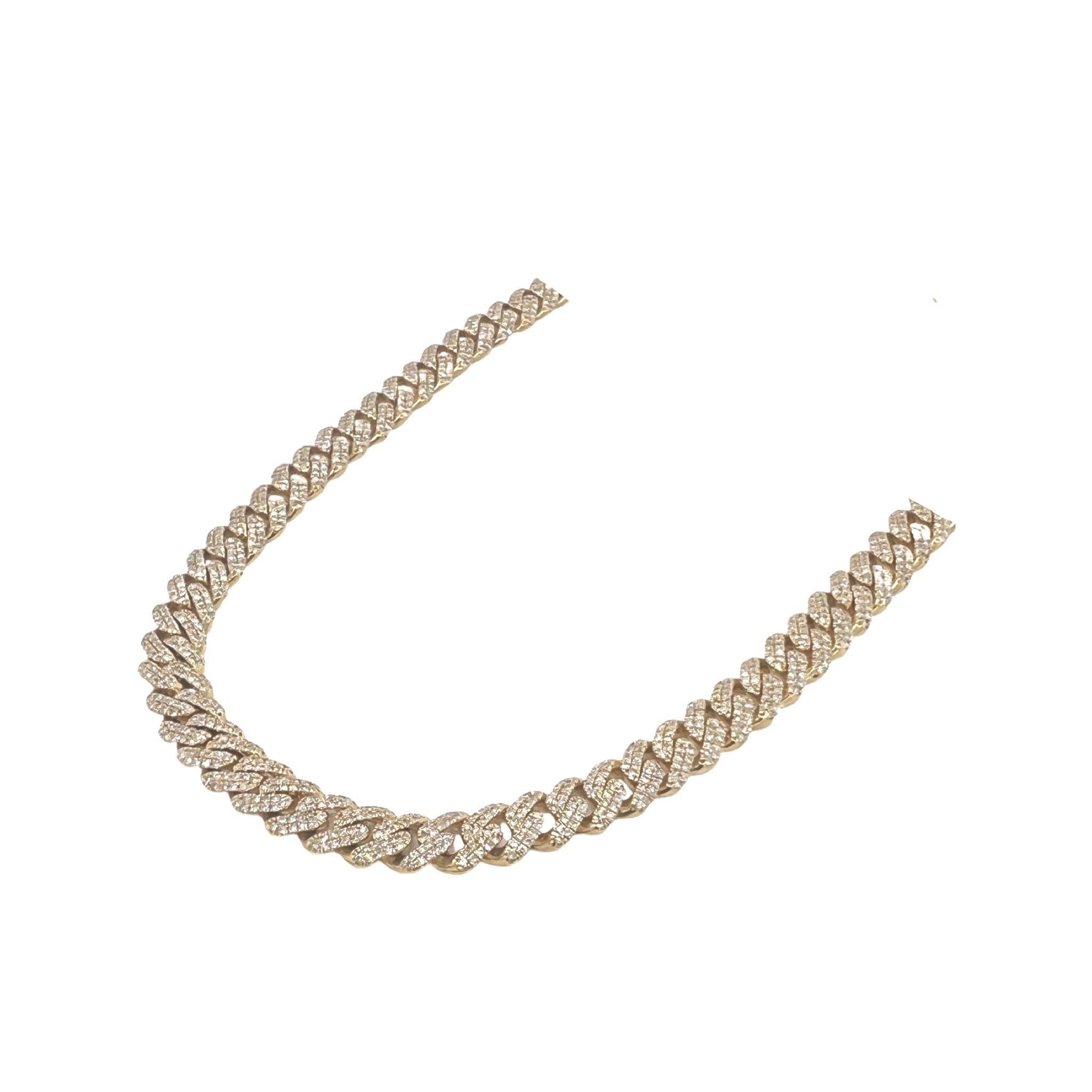 10K Yellow Gold 6.5MM Miami Cuban Pave Diamond Chain 6.55 CT - 18"