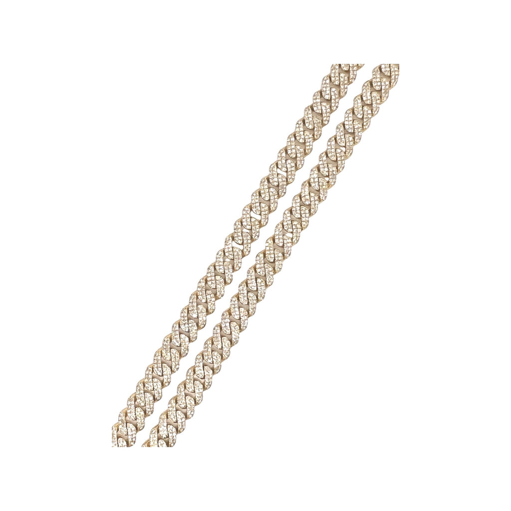 10K Yellow Gold 6.5MM Miami Cuban Pave Diamond Chain 6.55 CT - 18"