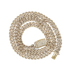 10K Yellow Gold 6.5MM Miami Cuban Pave Diamond Chain 6.55 CT - 18"