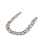 10K Yellow Gold 10MM Miami Cuban Pave Diamond Chain 14.43 CT - 20"