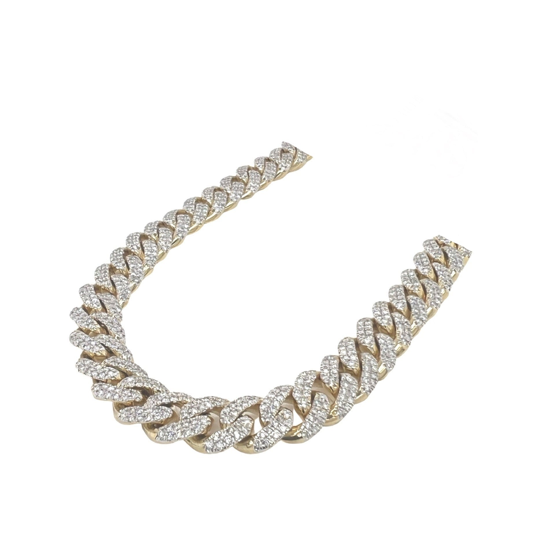 10K Yellow Gold 11MM Miami Cuban Pave VS Diamond Chain 15.99 CT - 23"