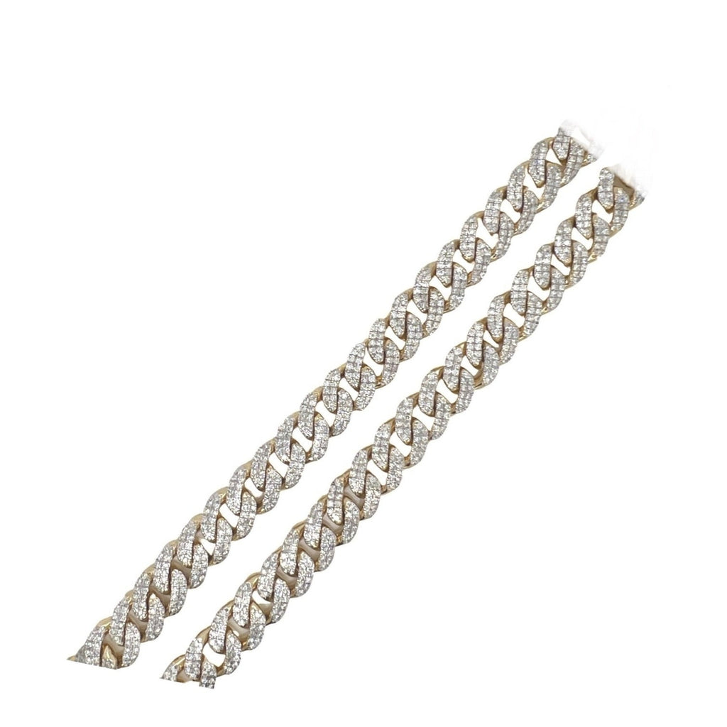 10K Yellow Gold 11MM Miami Cuban Pave VS Diamond Chain 15.99 CT - 23"